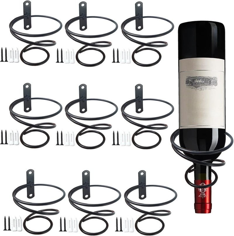 NSBELL 10PCS Spiral Wine Wall Holder, Metal Wall Mounted Wine Racks, Wine Bottle Display Holder, Wine Rack for Organizer and Storage - Image 1